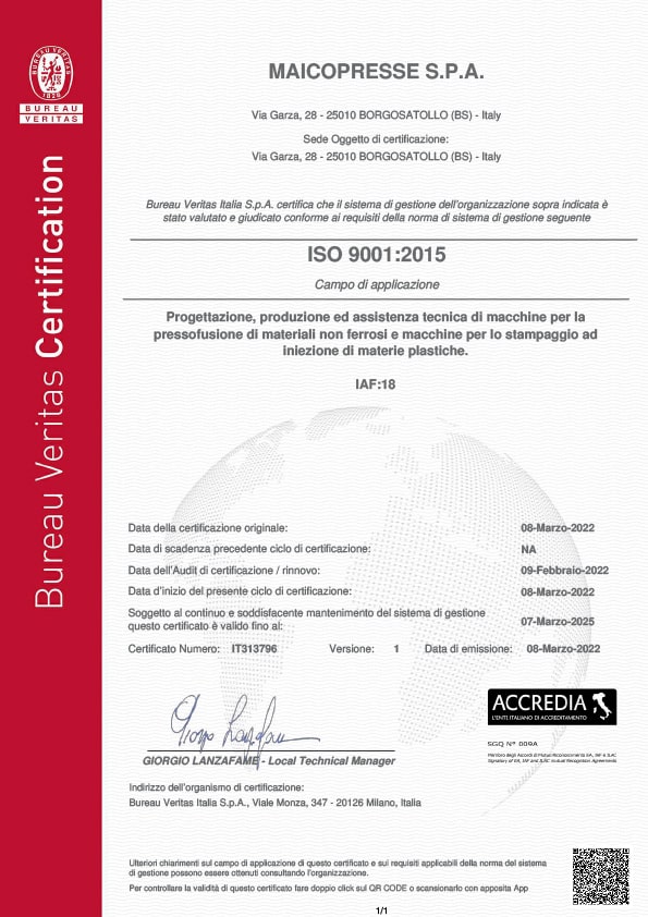 MAICOPRESSE SPA UNI EN ISO 9001 2015-min
