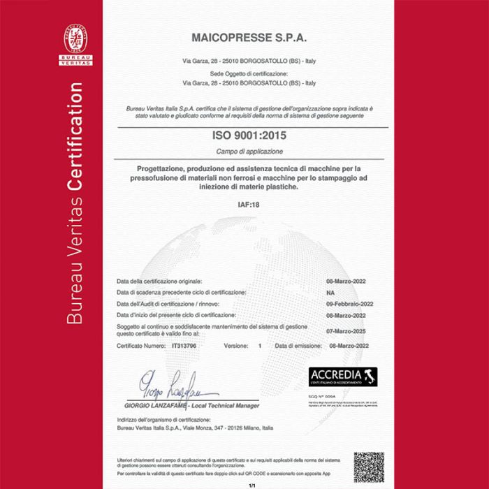 MAICOPRESSE SPA UNI EN ISO 9001 2015-post